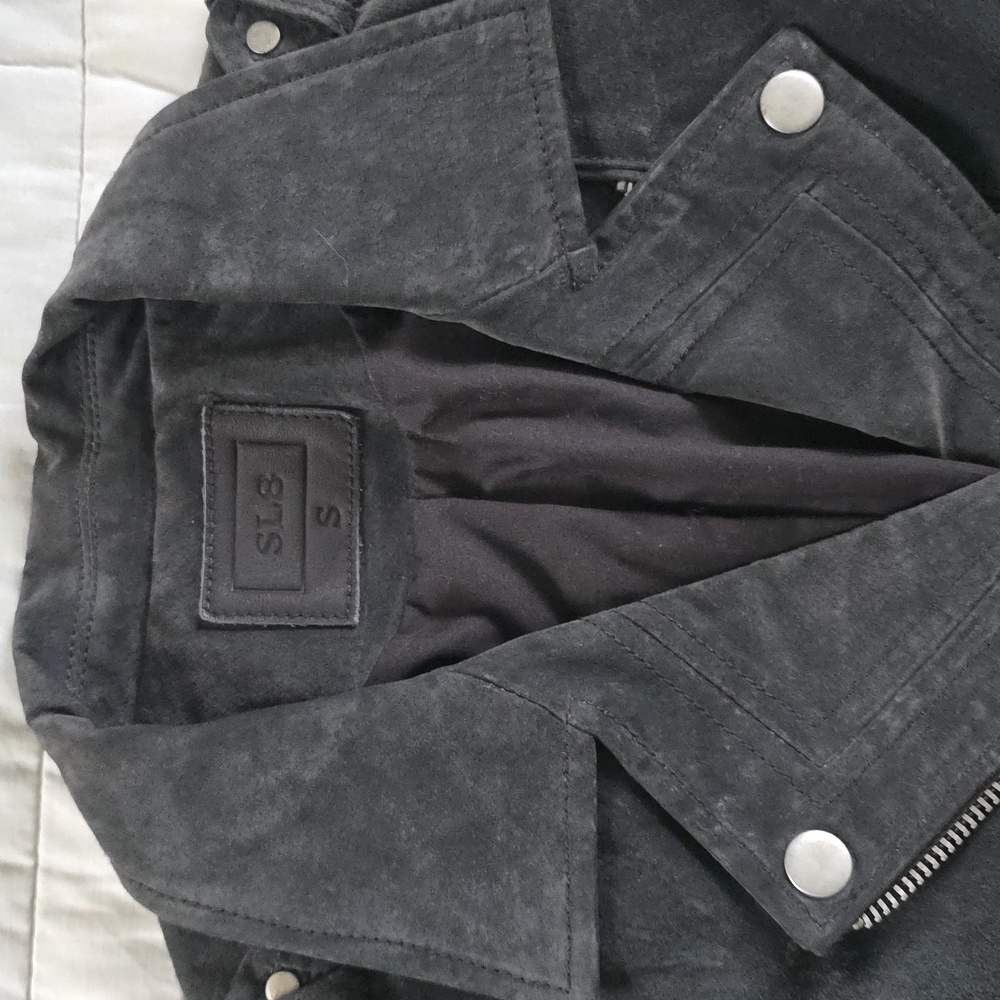 Genuine grey Leather Suede SL8 Jacket small - Picture 2 of 11